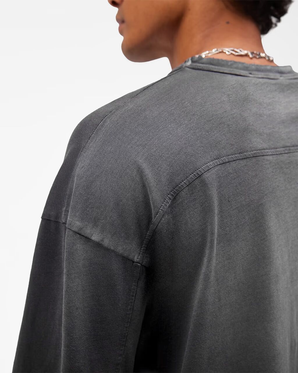 Initial Henley Waffle Long Sleeve T-Shirt Blue
